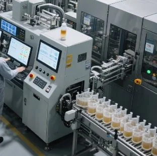 Automated preparation line used to represent culture-media workflows