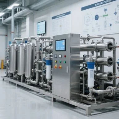 Membrane and control skid used to represent industrial water-reuse applications