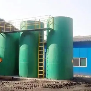 Industrial treatment vessels used to represent mine-water reuse pretreatment