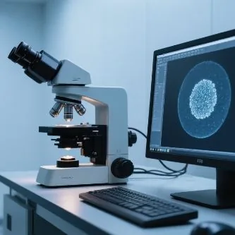 Microscope and analytical workstation used to represent research laboratory water demand