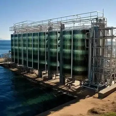 Large membrane installation used to represent seawater desalination