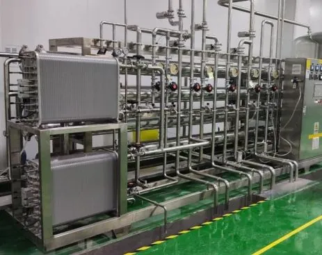 EDI modules mounted in a stainless-steel frame with high-purity distribution piping