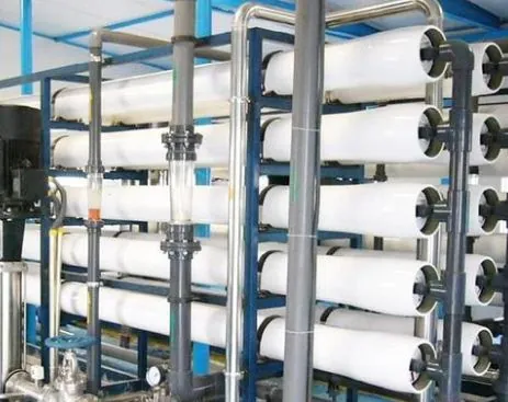 RO membrane rack, pumps, piping and instruments in an anonymous optical-cleaning equipment reference