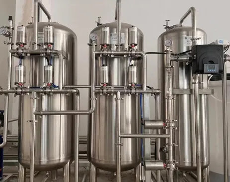 Stainless-steel pretreatment vessels and piping for biotech production water