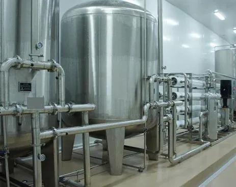 Stainless-steel pretreatment vessels, pumps and membrane equipment in an anonymous dairy process-water reference