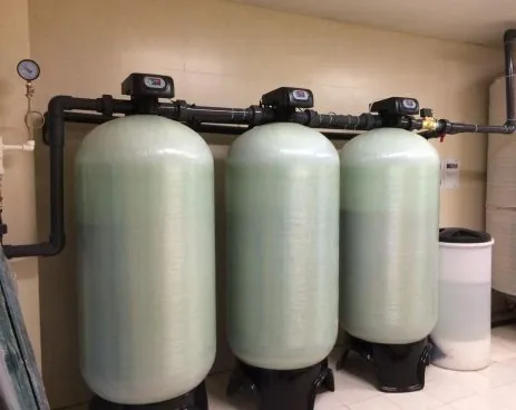 Three automatic pretreatment vessels and piping in an anonymous cooling-water equipment reference