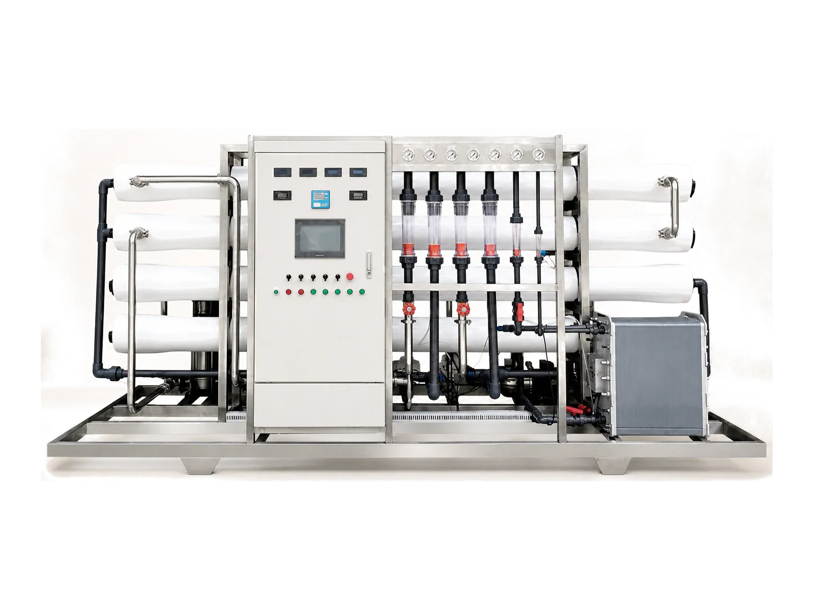 Unbranded large-flow reverse osmosis and EDI purification skid