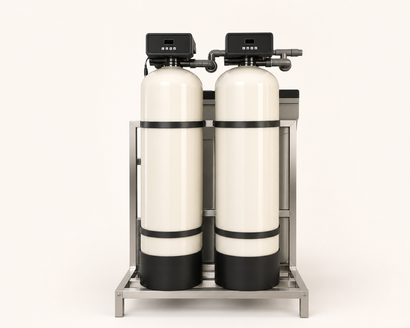 Unbranded duplex automatic water softening system